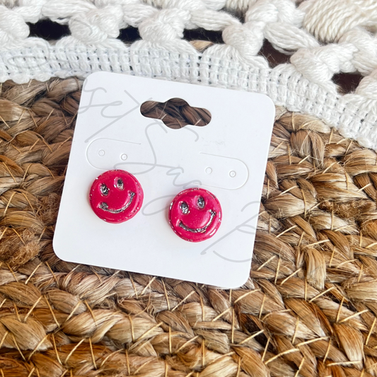 Dark Pink Happy Faces