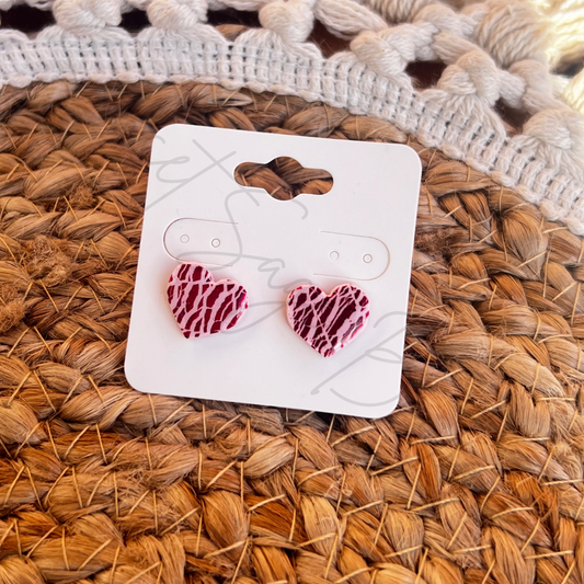 Pink Crackle Hearts