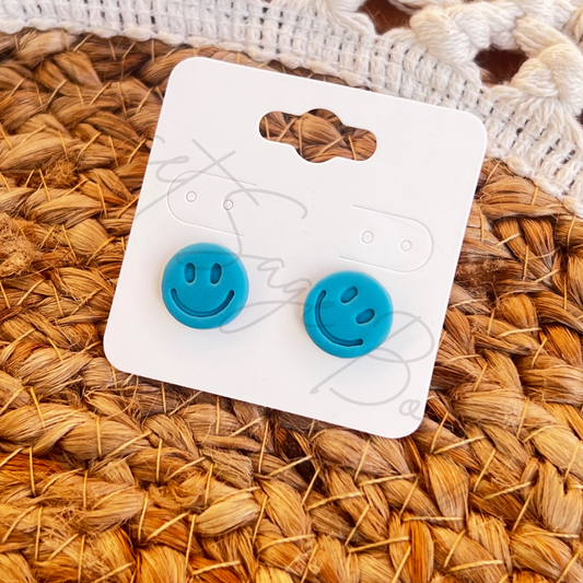 Teal Blue Happy Faces