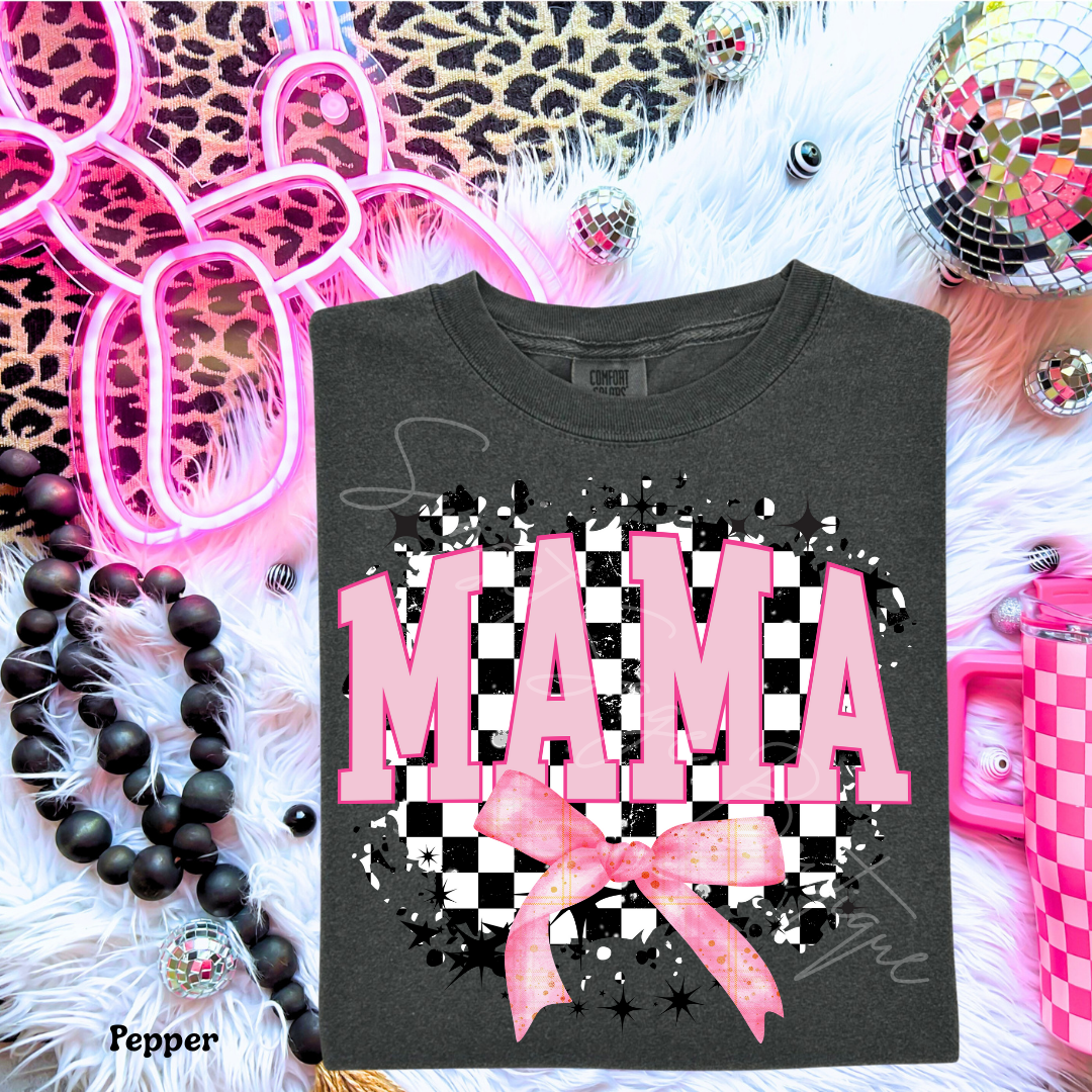 Black & Pink Checkered Mama