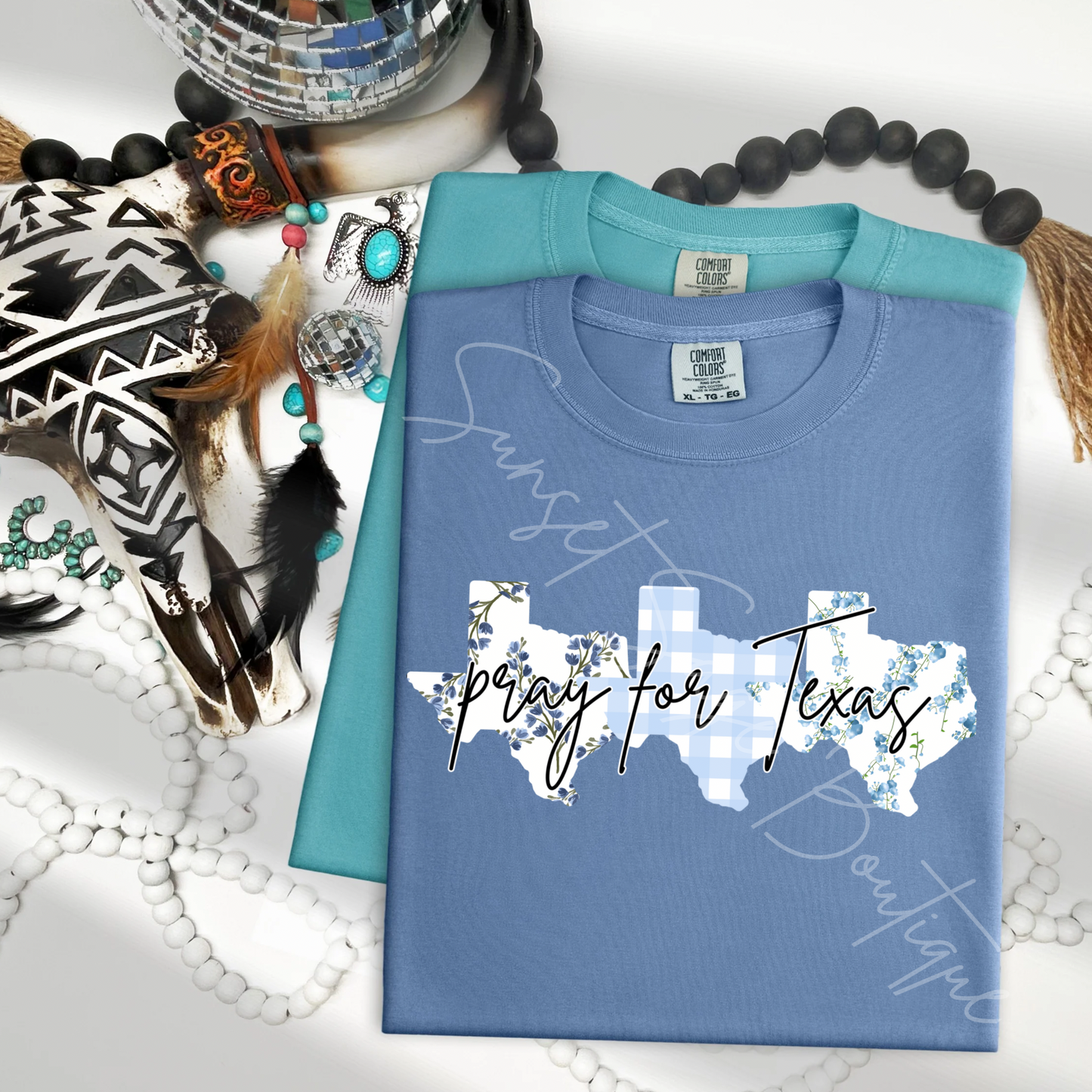 Pray for Texas Blue Pattern