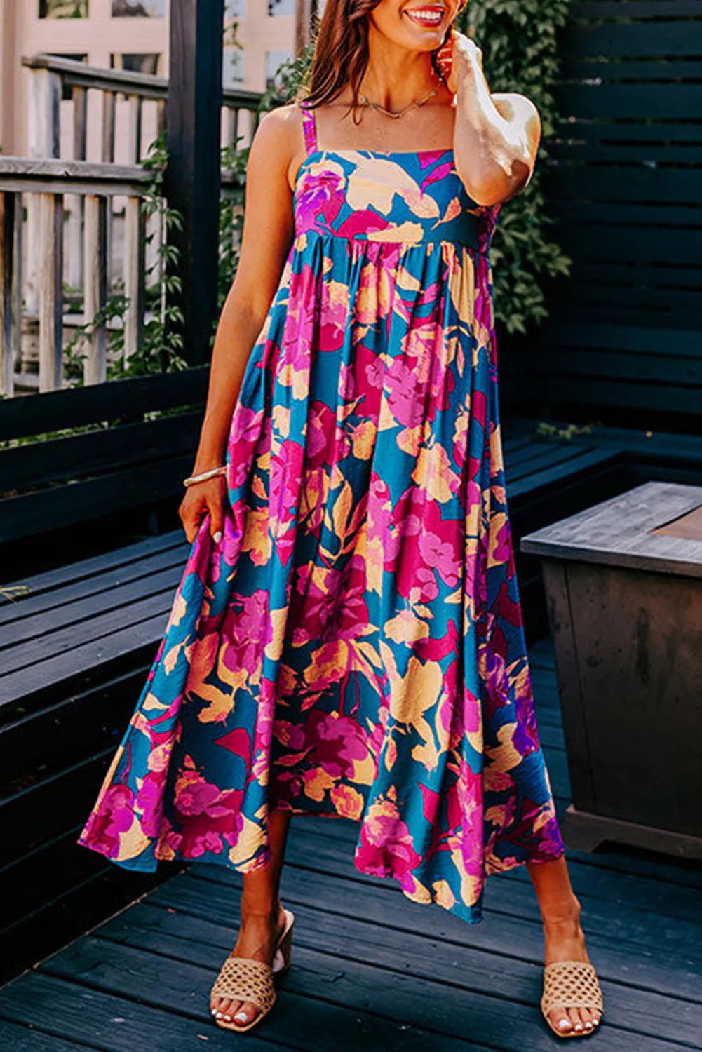 Blue Floral Maxi Dress
