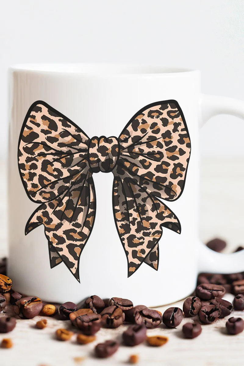 Lovely Leopard Bow Ceramic Mug