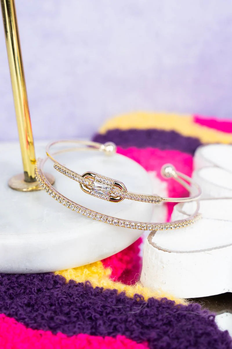 Crystal Avenue Ainsley Cubic Zirconia Goldtone Bracelet
