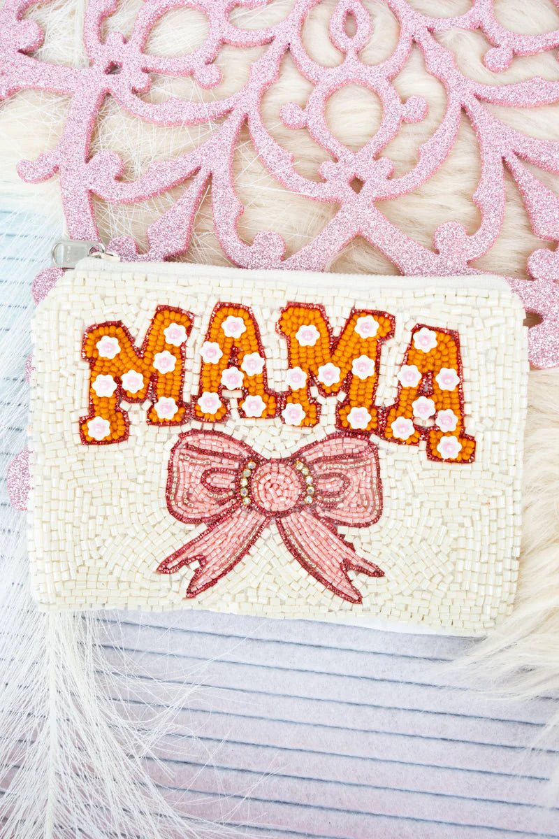 Viola Coquette Mama Seed Bead Coin Purse