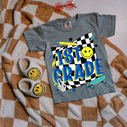 Blue Checkered First Grade