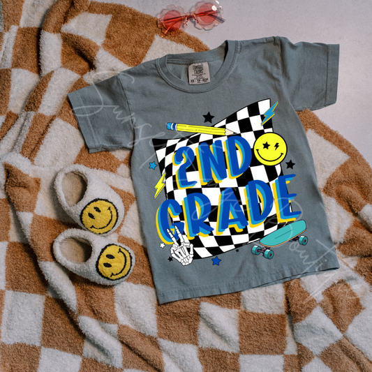 Blue Checkered Second Grade