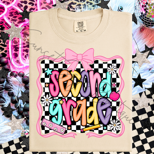 Teacher Pink Groovy Second Grade