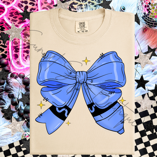 Blue Crayon Bow