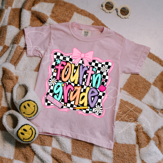 Pink Groovy Fourth Grade