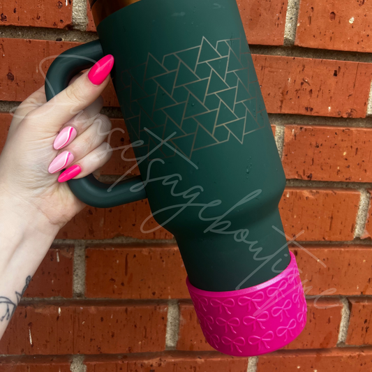 Hot Pink Glitter Bow Tumbler Boot