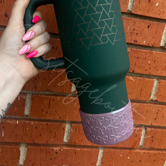 Glitter Mauve Bow Tumbler Boot