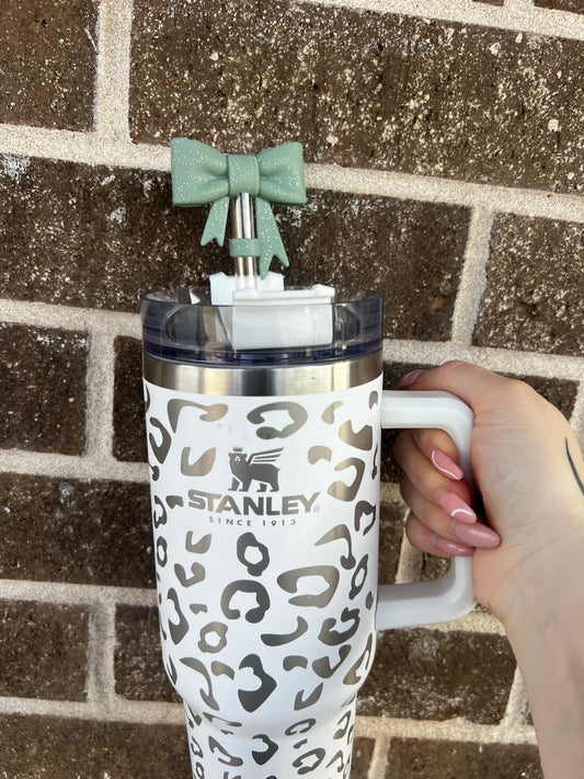 Sage green sparkle￼3D Bow