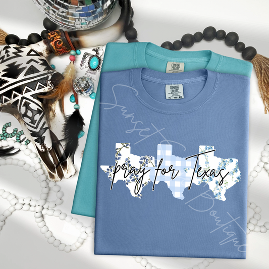 Pray for Texas Blue Pattern