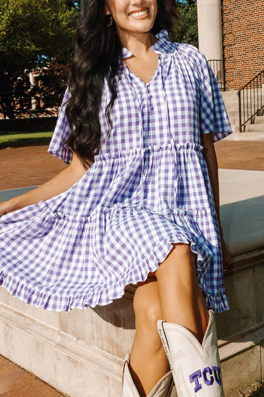 Purple Plaid Dress
