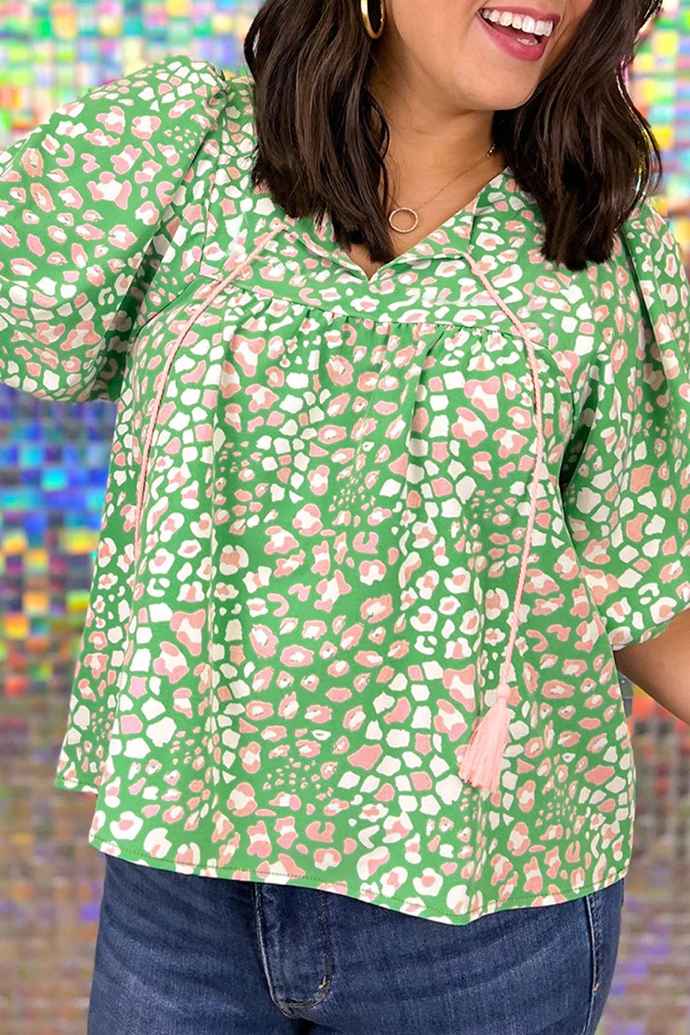 Green Leopard Blouse