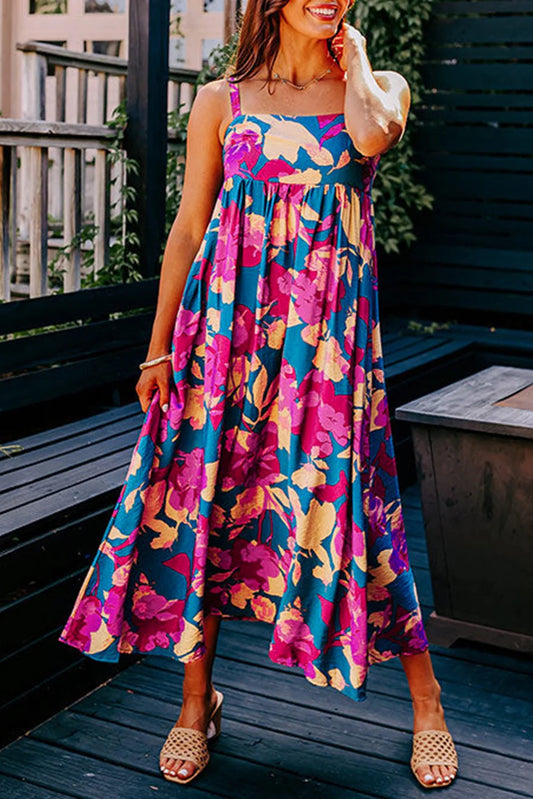 Blue Floral Maxi Dress