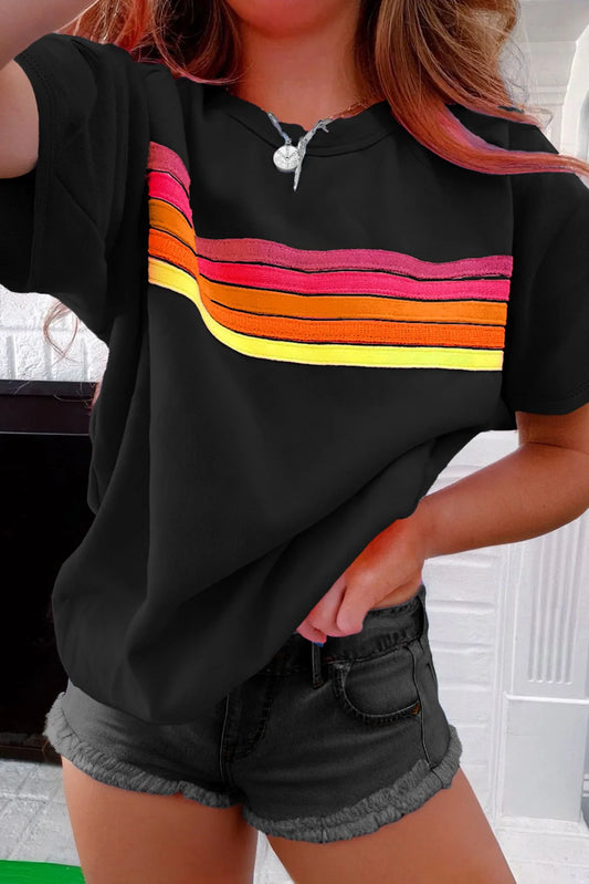 Black Sunset Striped Shirt