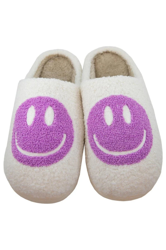 Orchid Happy Face Slippers