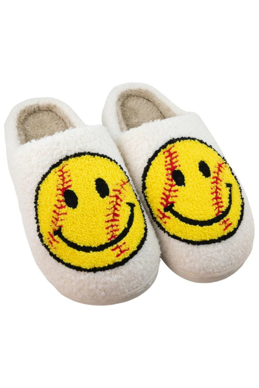 Softball Happy Face Slippers